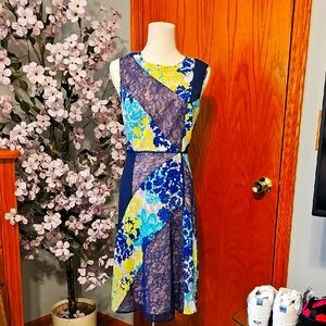 Bcbgmaxazria Annie Patchwork Lace Dress